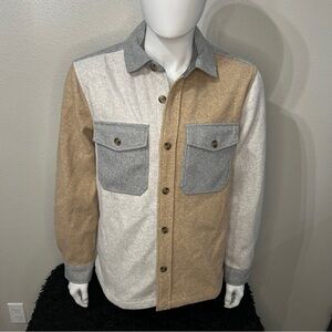 Express Men’s Colorblock Wool-Blend Shirt Jacket Shacket – Medium – NWT